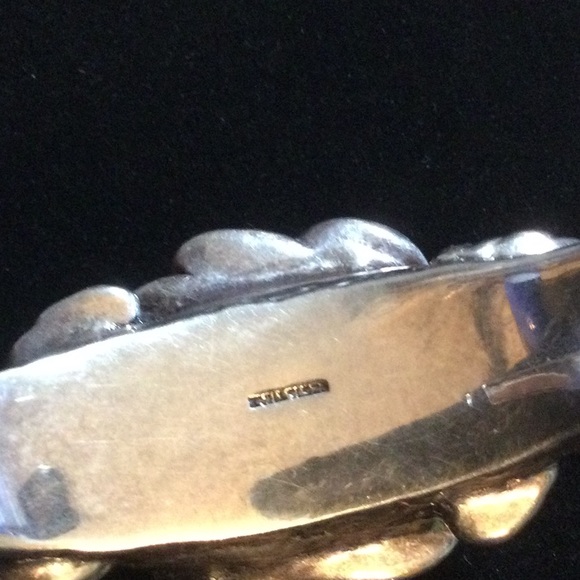 Big Vintage Sterling Silver Rose Bracelet - Picture 5 of 11